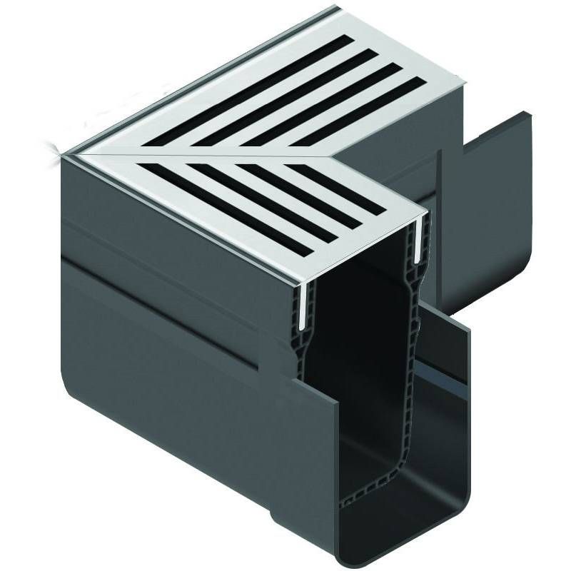 ACO THRESHOLD A15 DRAIN CORNER UNIT SILVER ALUMINIUM GRATING 19006