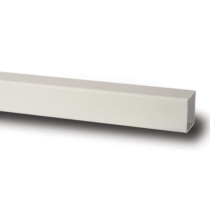 POLYPIPE RAINWATER SQUARE DOWNPIPE 65mm x 2.5m RS221W WHITE