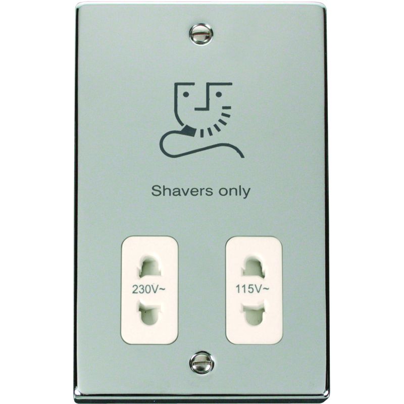 CLICK VPCH100WH DUAL VOLT SHAVER SOCKET WH POL CHROME