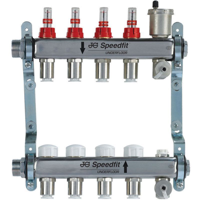 SPEEDFIT UNDERFLOOR 4 ZONE MANIFOLD STAINLESS STEEL JGUFHMAN4/4