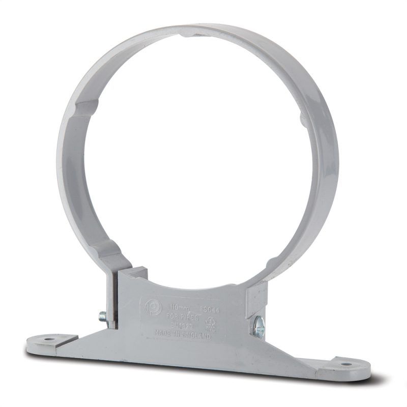 POLYPIPE SOIL PIPE BRACKET NUT & BOLT 110mm SC44 SC44G GREY