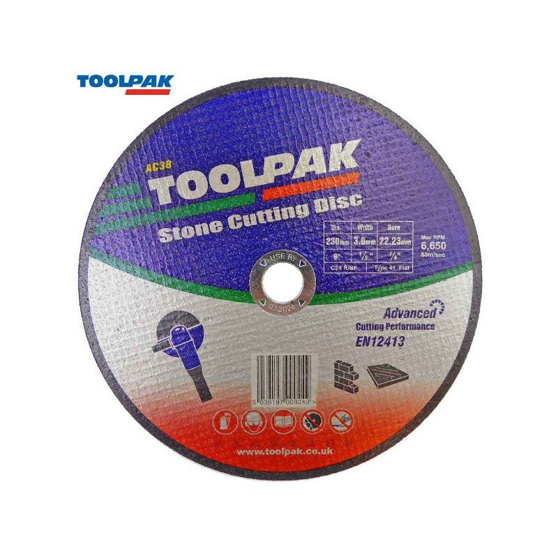 TOOLPAK AC38 9" FLAT STONE CUTTING DISC