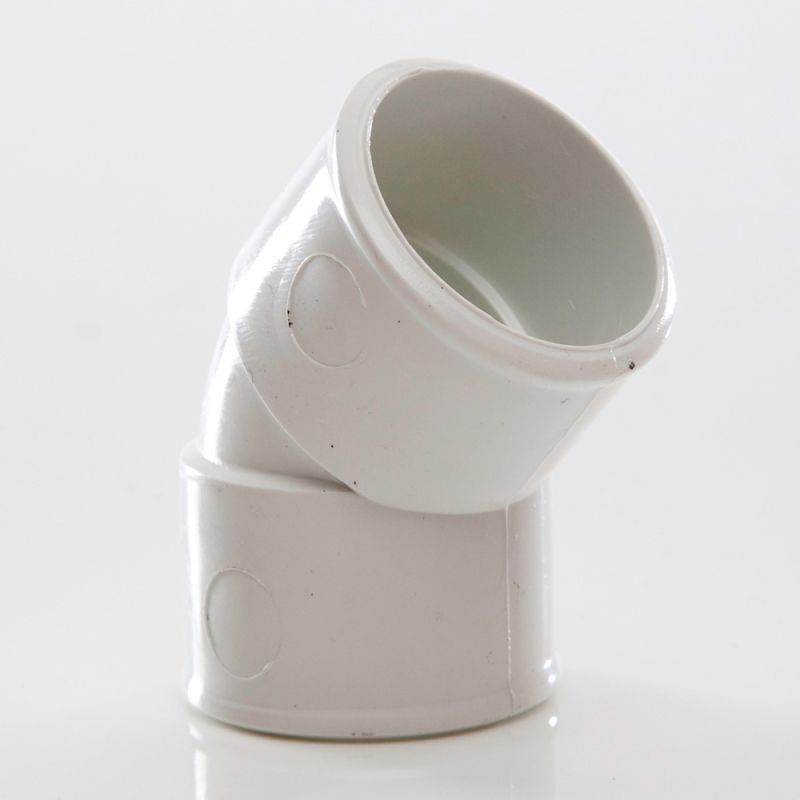 POLYPIPE MUPVC OBTUSE BEND 32mm x 45deg MU113 MU113W WHITE