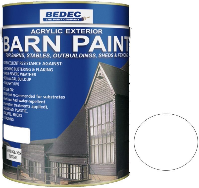 BEDEC SEMI GLOSS BARN PAINT 5l WHITE BEDE2AK0002/46