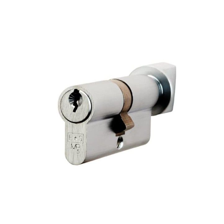 SATIN CHROME 80mm EURO STANDARD TURN CYLINDER CYA71380SC