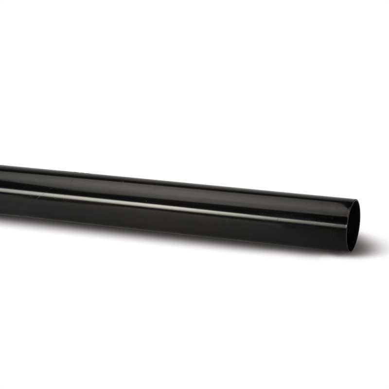 POLYPIPE RAINWATER ROUND DOWNPIPE 68mm x 2.5m RR121B BLACK