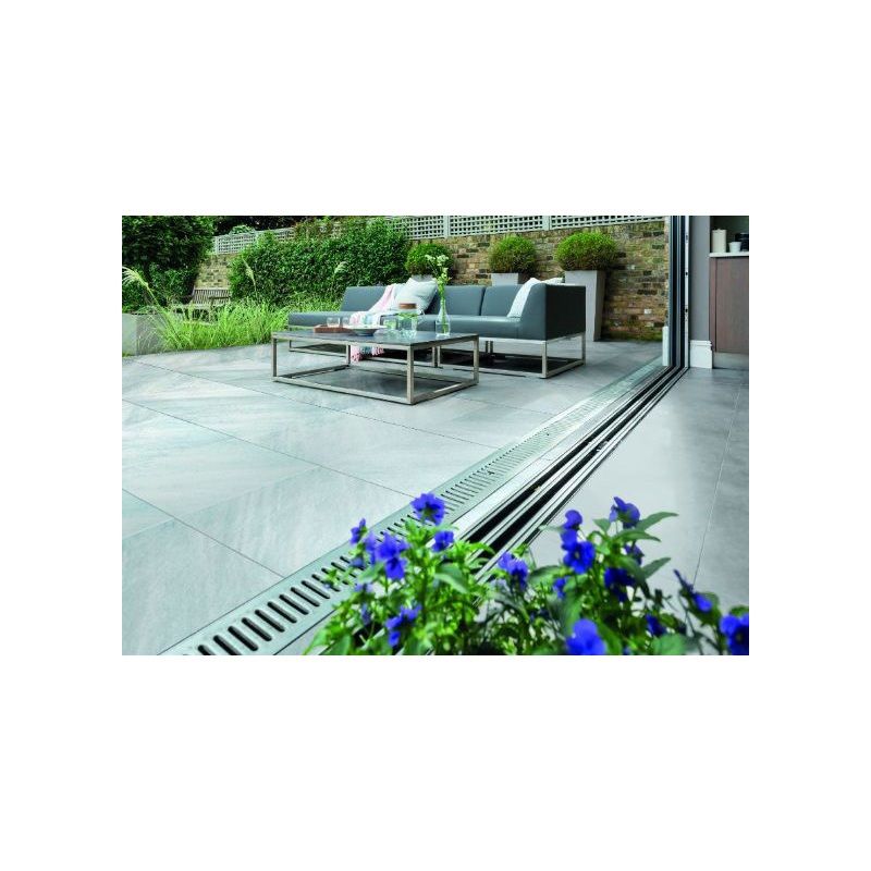 BRADSTONE MODE PORCELAIN PAVING 900 x 450 x 20mm SILVER GREY PROFILED 23151