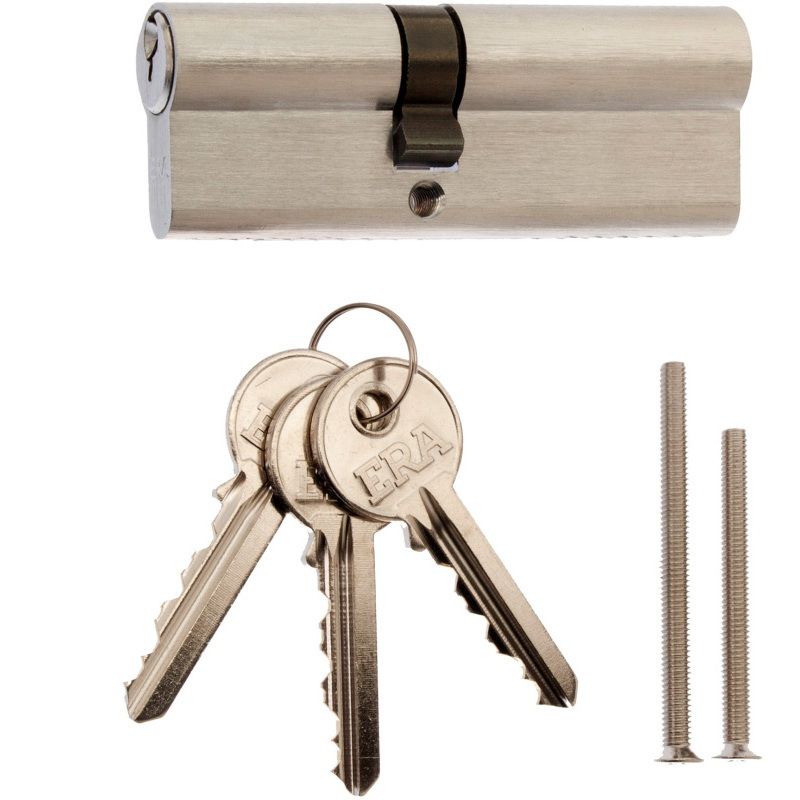 ERA 6 PIN EURO DOUBLE CYLINDER 40/50 SATIN VISI PACK 4081-52