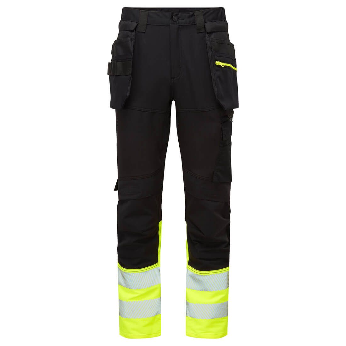 DX4 Hi-Vis Class 1 Craft Trousers, 28, R, Yellow/Black