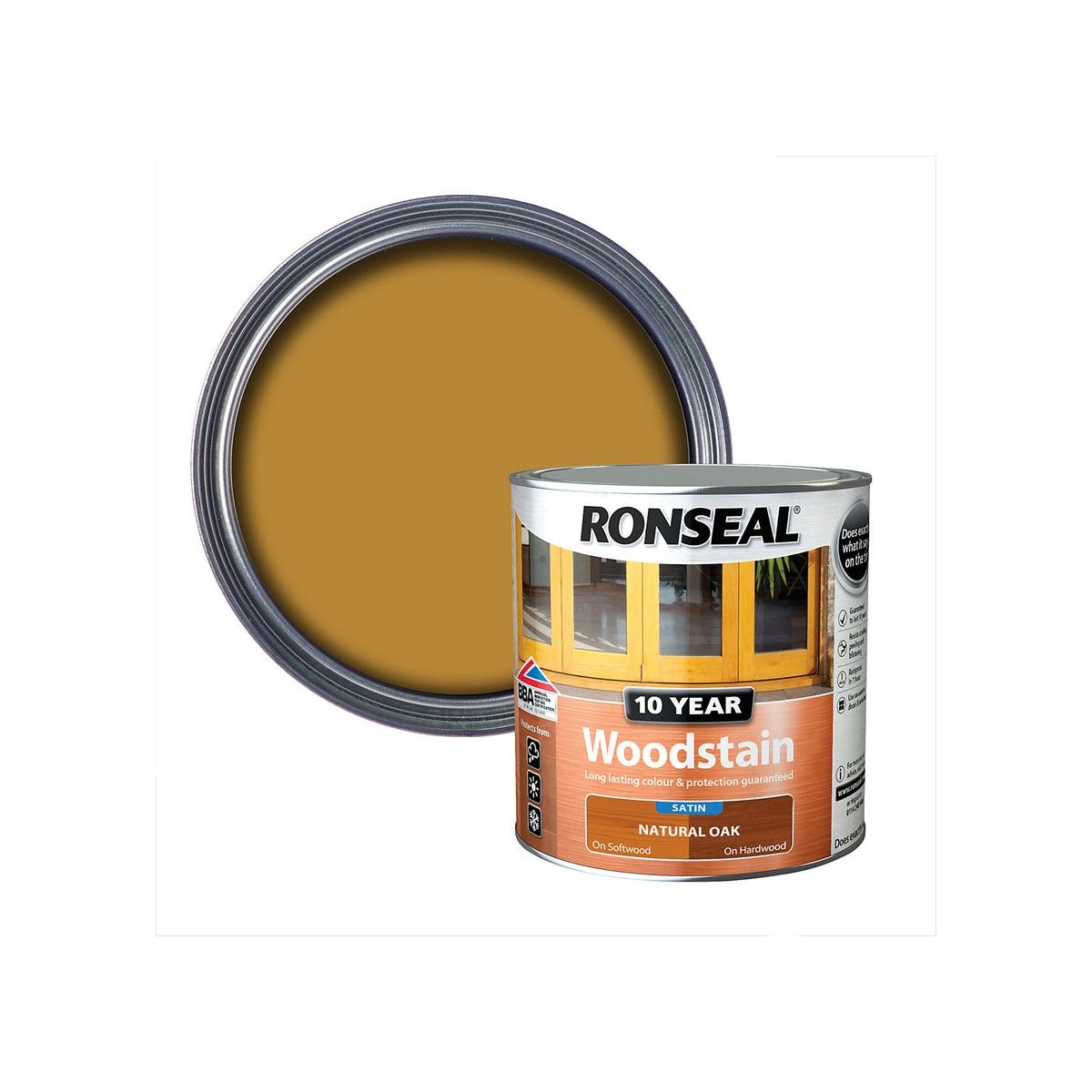 RONSEAL 10 YEAR WOODSTAIN 750ml NATURAL OAK 38683