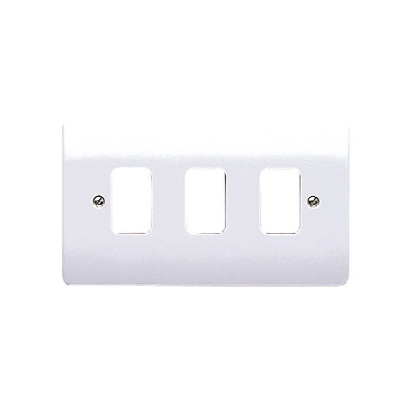 WEW 3-GANG 3 MODULE GRID FRONT PLATE WHITE K3633WHI