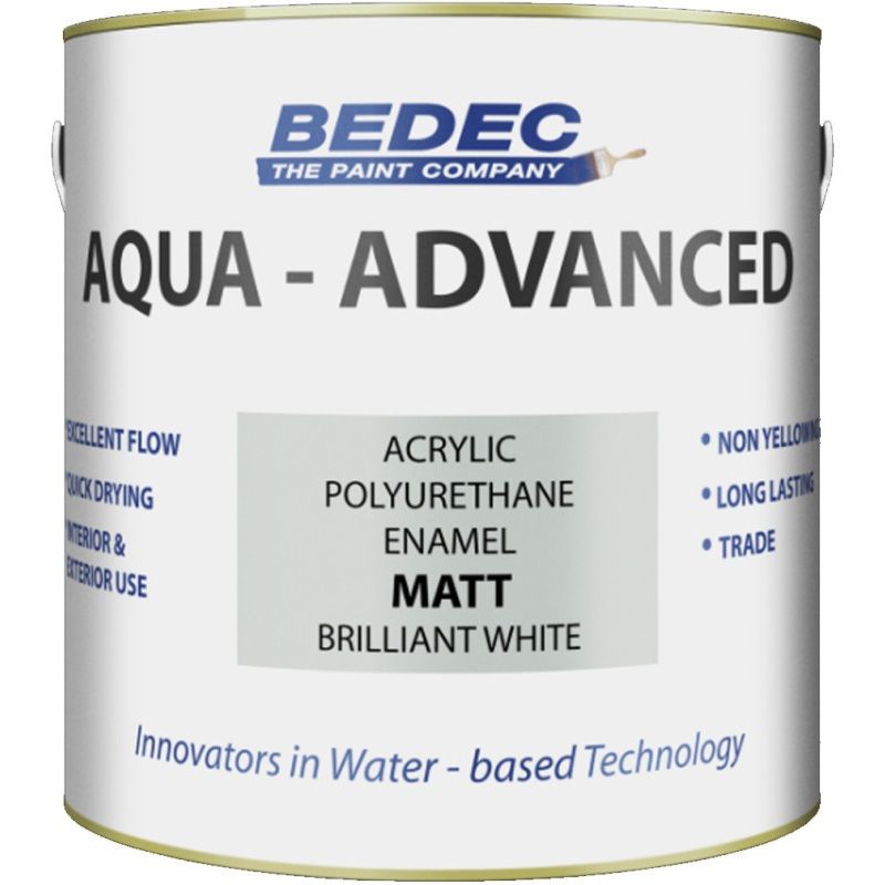 BEDEC AQUA ADVANCED ACRYLIC MATT 2.5l BRILLIANT WHITE BEDE2QD0002/40