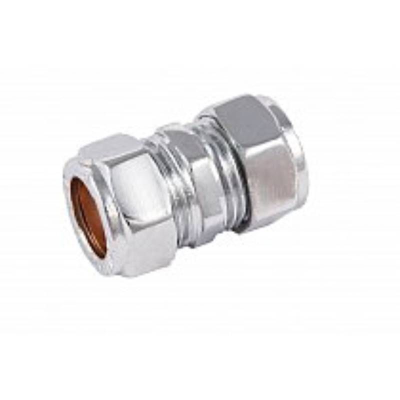 FLOWFLEX CHROME COMPRESSION STRAIGHT COUPLING 15mm P901CP.05
