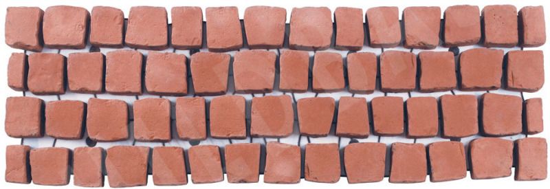 BRADSTONE CARPET STONES COBBLES STRAIGHT 1200 x 400 x 40mm RUSTIC RED 6212