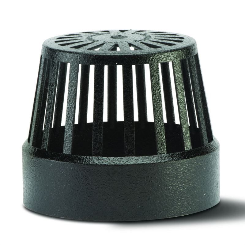 POLYPIPE ELEGANCE CAST IRON 110mm SOIL VENT TERMINAL CISV42B BLACK