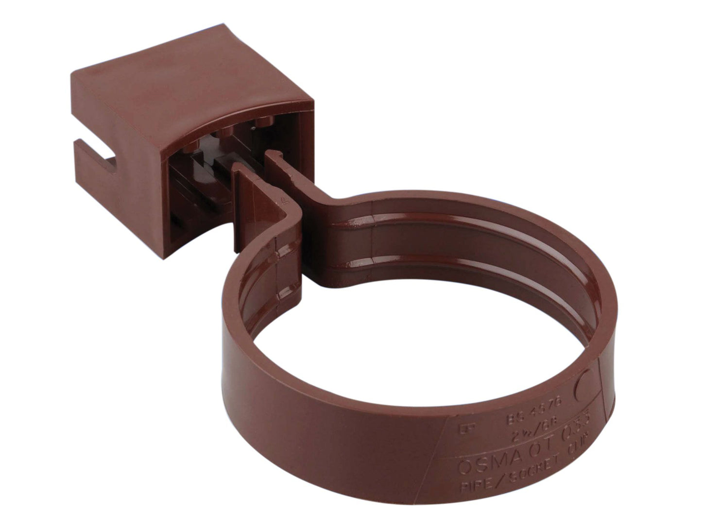 OSMA 0T033 ROUND PVCU PIPE/SOCKET BRACKET 68mm 0T033N BROWN