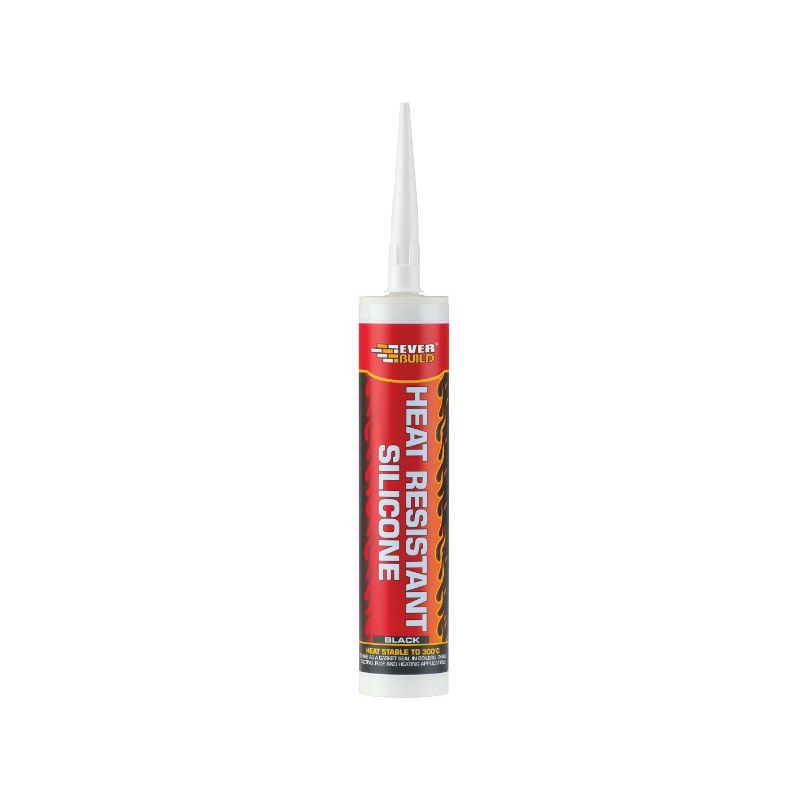 Everbuild Heat Resistant Silicone 300ml Black PCHEATSIL