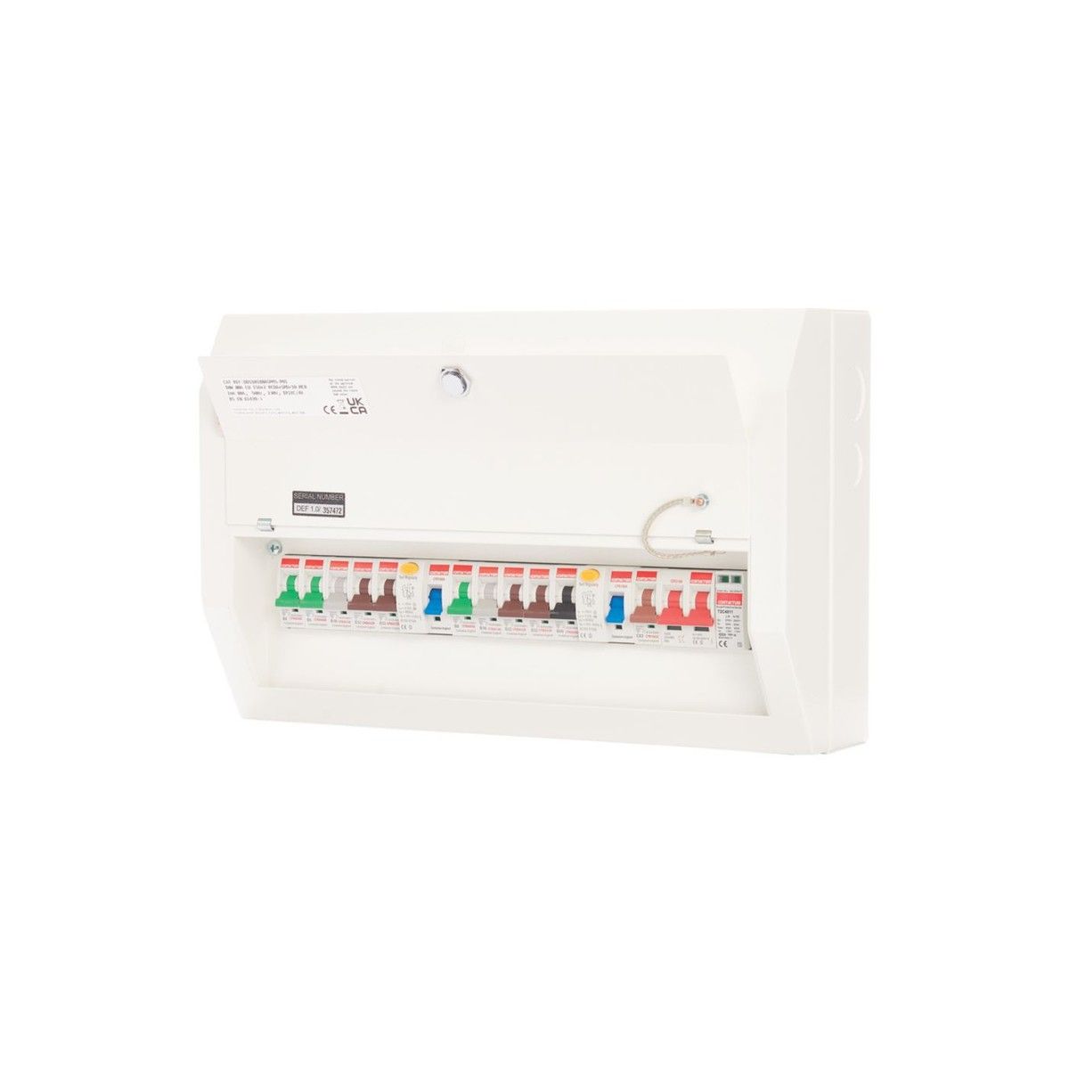 CONTACTUM 10WAY CONSUMER UNIT ISO INCOMER + 2 RCD + SPD + 10 MCB 80a DDS10188ASPMS-P01