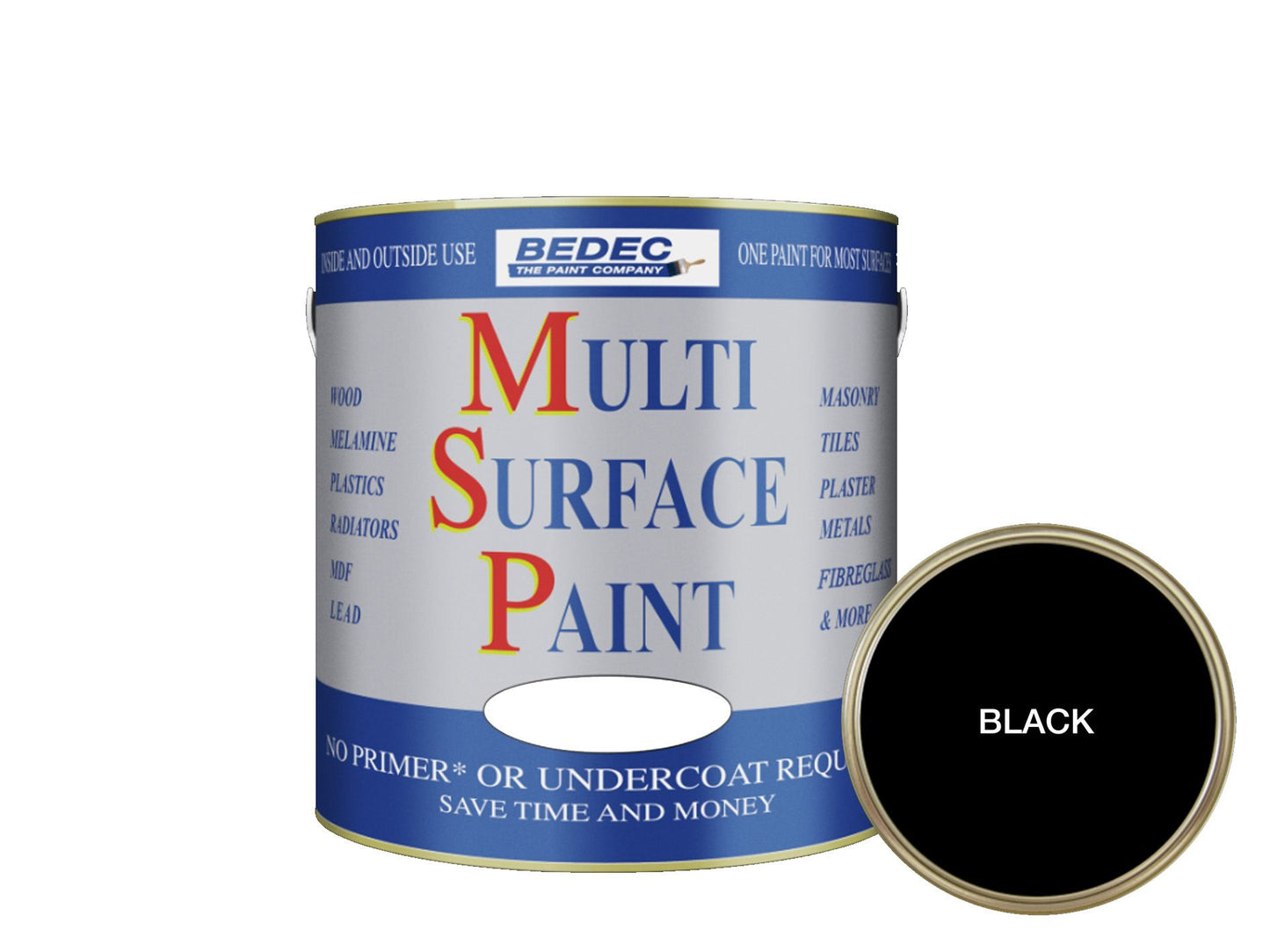 BEDEC SOFT SATIN MULTI SURFACE PAINT 2.5l BLACK BEDE2KB0003/70