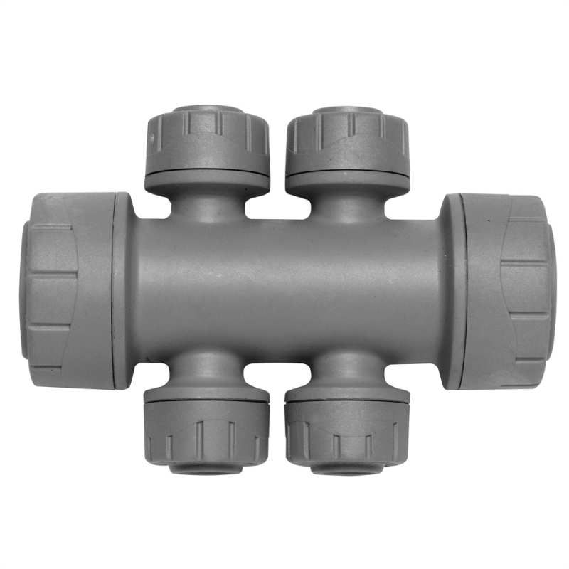 POLYPIPE DOUBLE SIDED MANIFOLD 4 PORT 22 x 10mm PB4822
