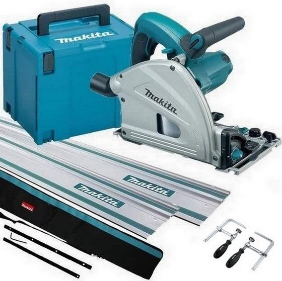 MAKITA SP6000J1 165mm PLUNGE SAW 240v + 2 x GUIDE RAILS / CONNECTORS / BAG & CLAMPS