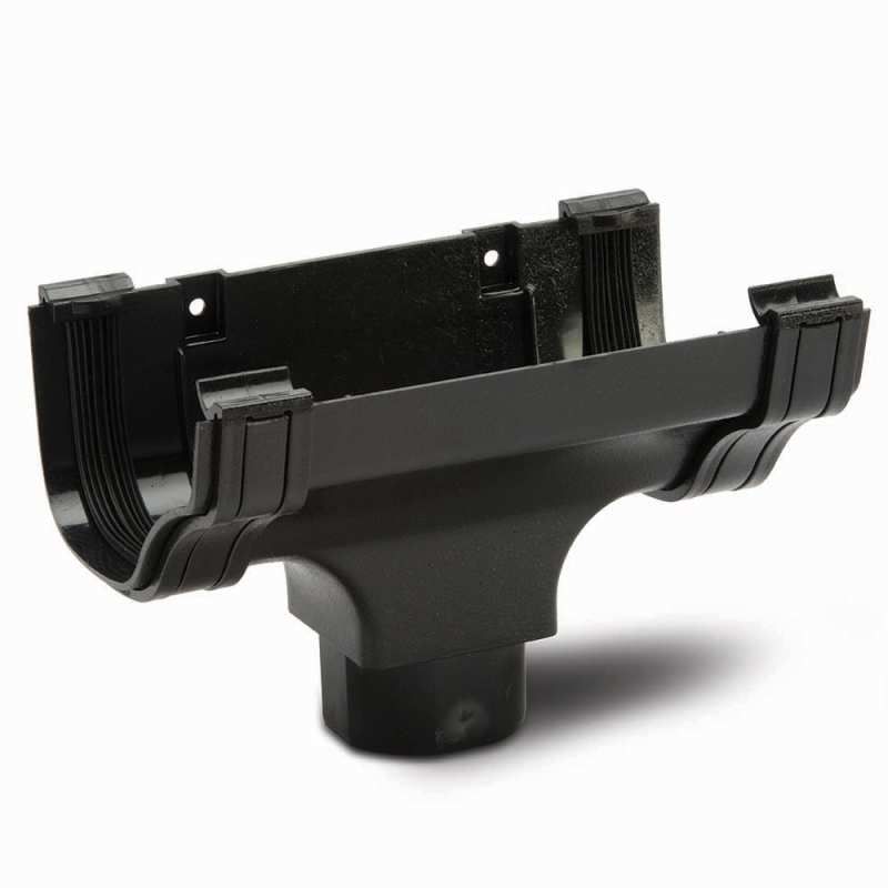 POLYPIPE ELEGANCE CAST IRON OGEE GUTTER RUNNING OUTLET CIROG05B BLACK