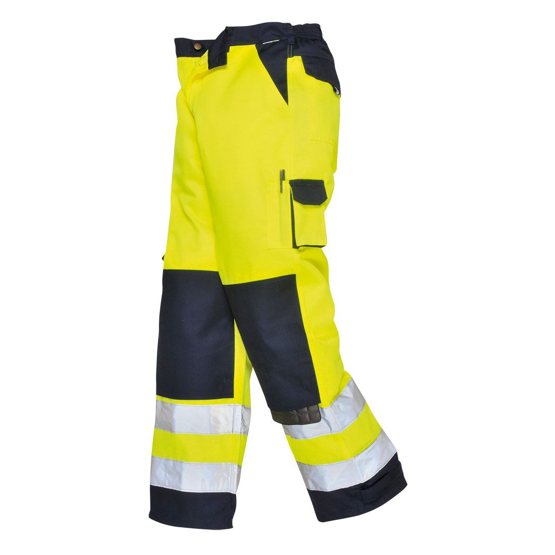 Lyon Hi-Vis Contrast Work Trousers, 4XL, R, Yellow/Navy