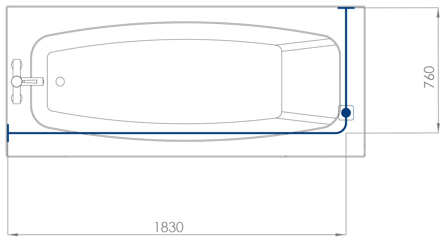 CROYDEX GP85800 ANGLED RAIL 760 x 1830mm SILVER