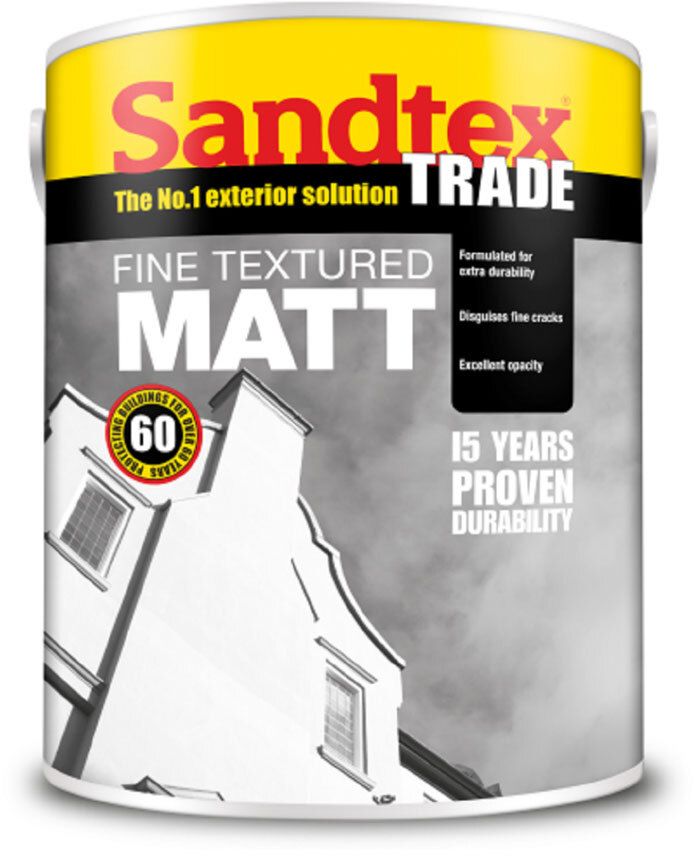 SANDTEX TRADE MATT TEXTURED 5l MASONRY PAINT PURE BRILLIANT WHITE 5025660