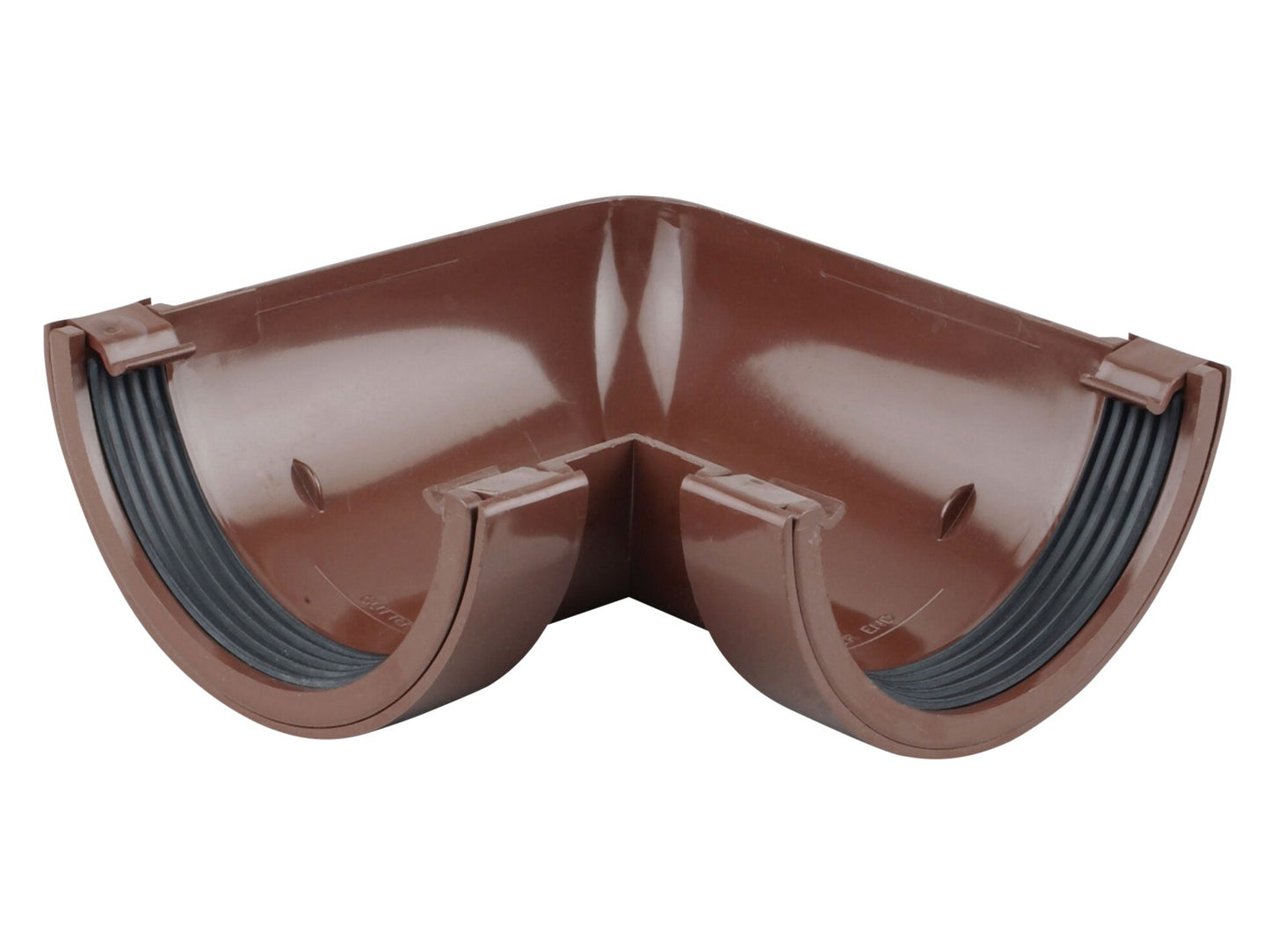 OSMA 0T003 ROUND PVCU GUTTER ANGLE 90deg 112mm 0T003N BROWN