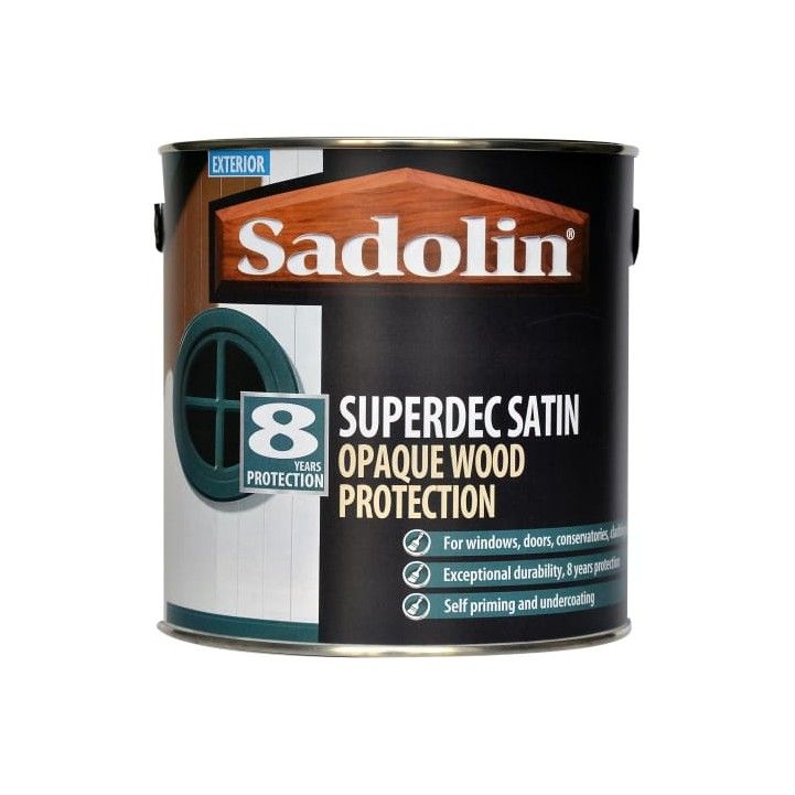 SADOLIN SUPERDEC OPAQUE WOOD STAIN 2.5l BLACK SATIN 5028829