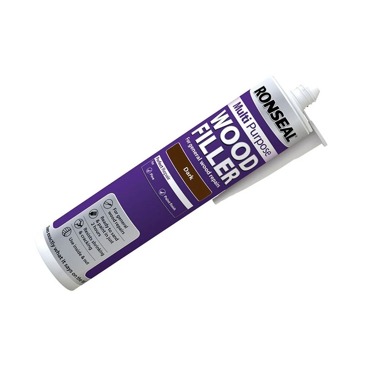 RONSEAL MULTI-PURP WOOD FILLER CARTRIDGE 310ml DARK 33368