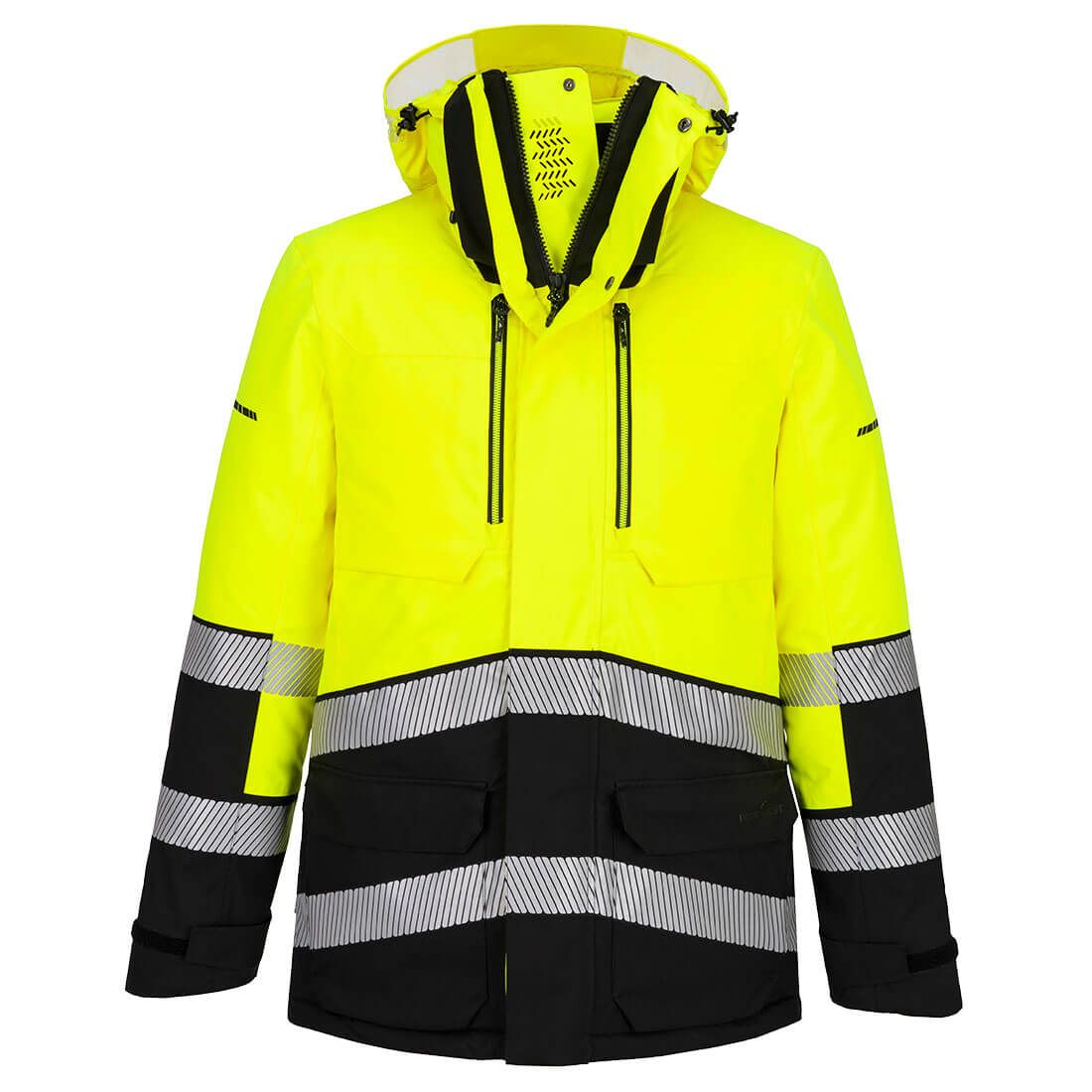 EV4 Hi-Vis Expedition Parka Jacket, L, R, Yellow/Black