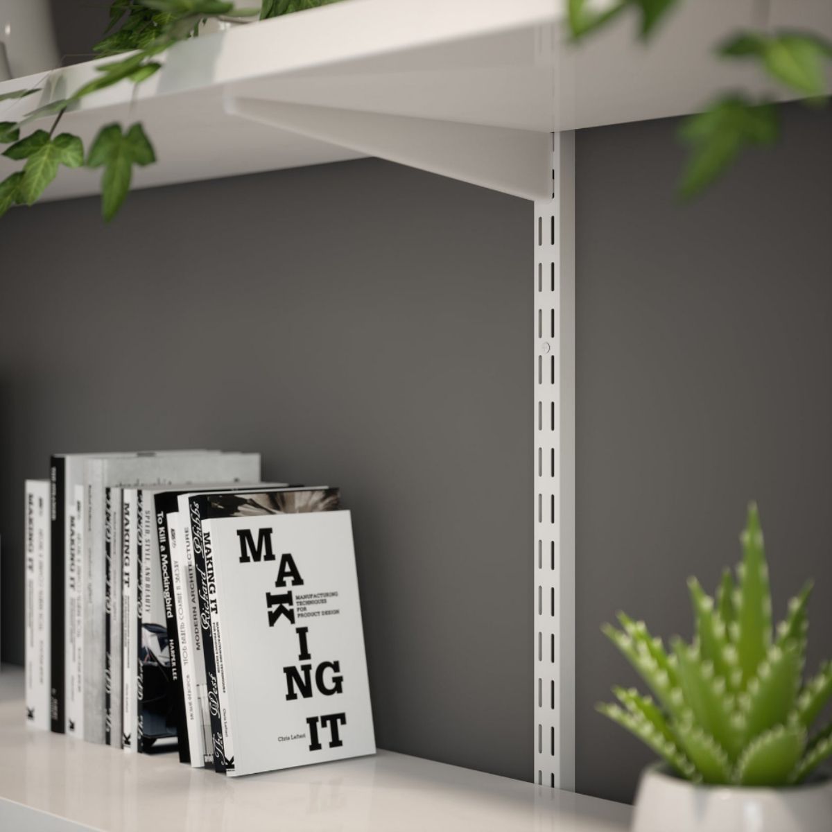 ROTHLEY TSBW10 TWIN SLOT SHELF BRACKET 270mm WHITE