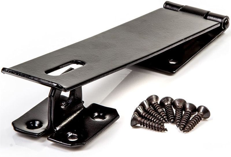 150mm 6" No HS617 BLACK HASP & STAPLE PREPACKED HS617-PP0150BK