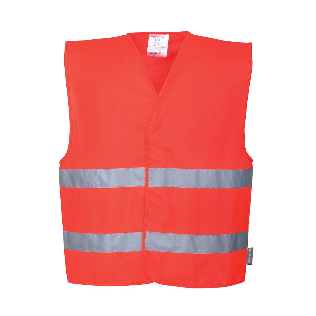 Hi-Vis Two Band Vest , L/XL, R, Red