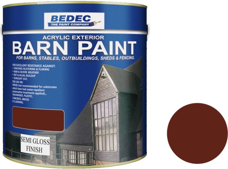 BEDEC SEMI GLOSS BARN PAINT 2.5l TILE RED BEDE2AK0083/40