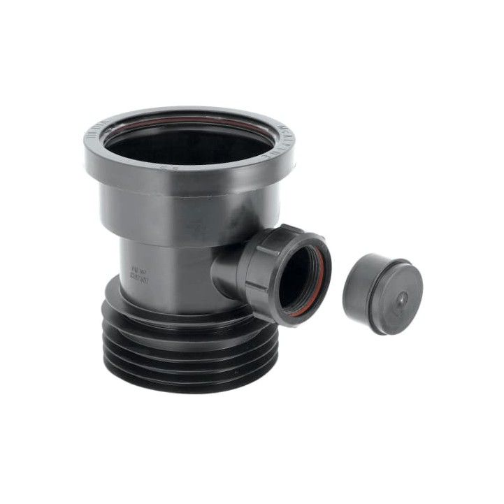 MCALPINE DC1-BL-BO DRAIN CONNECTOR WITH BOSS BLACK 62035279