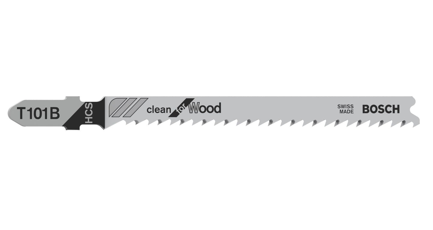 BOSCH 2608630030 PACK OF 5 T101B CLEAN CUT WOOD JIGSAW BLADES 3-30mm