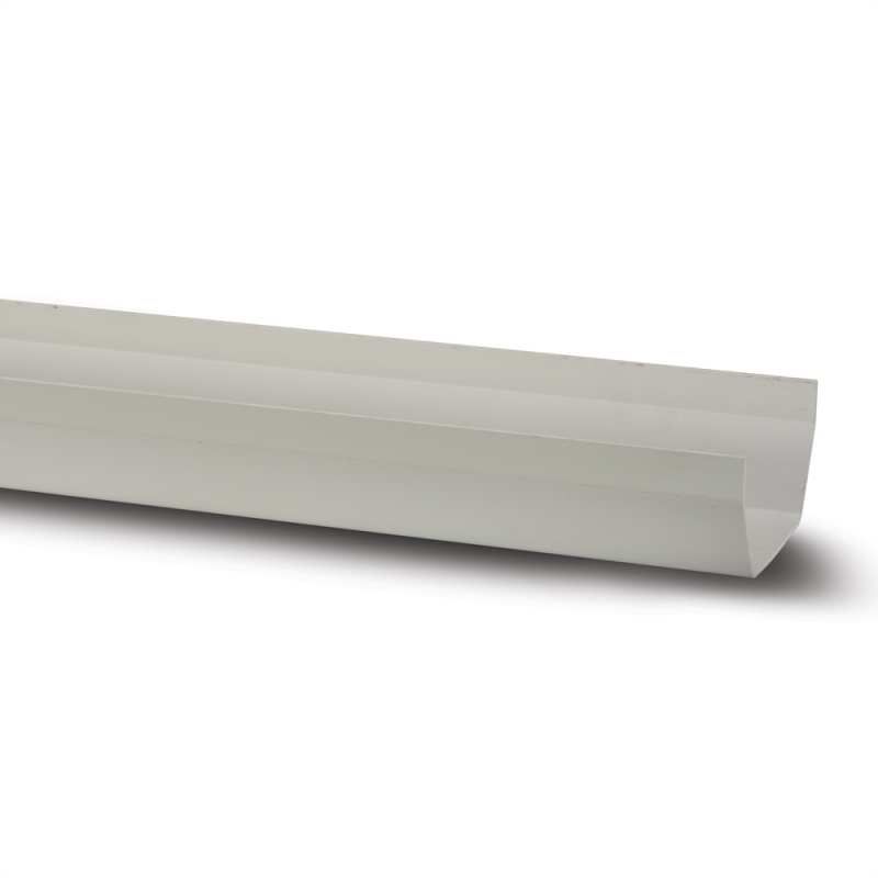 POLYPIPE RAINWATER SQUARE GUTTER 112mm x 2m RS200W WHITE