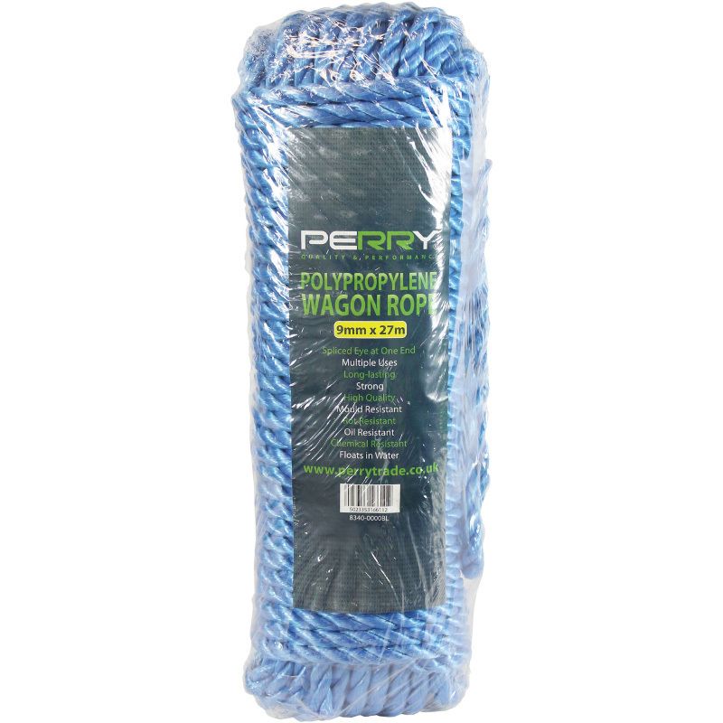 A PERRY POLY WAGON ROPE 9mm x 27m BLUE 8340-0000BL