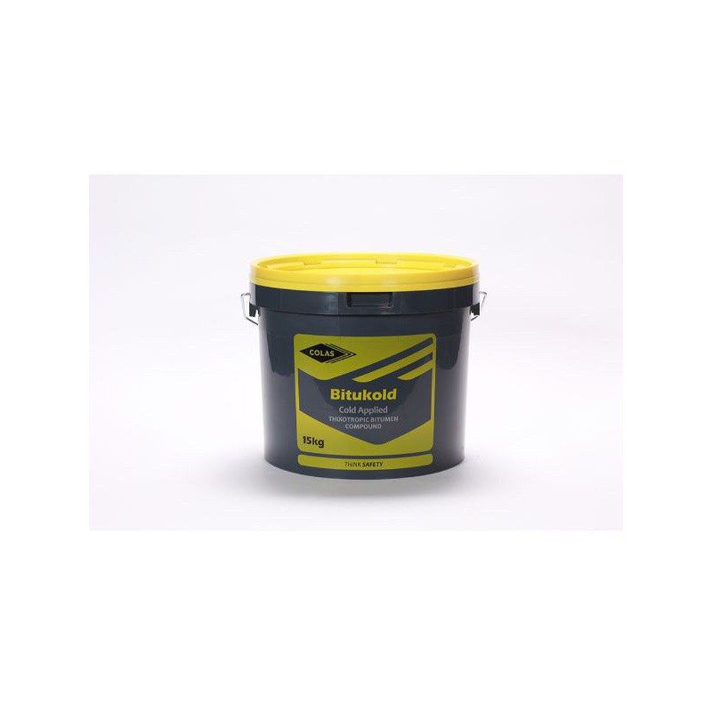 SHEFFIELD COLAS BITUKOLD 15kg BRUSHING GRADE BITUMINOUS SEALANT YELLOW LID