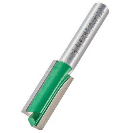 TREND C016CX1/4TC TWO FLUTE STRAIGHT CUTTER TCT ROUTER BIT 1/4 INCH SHANK D=10MM C=25MM