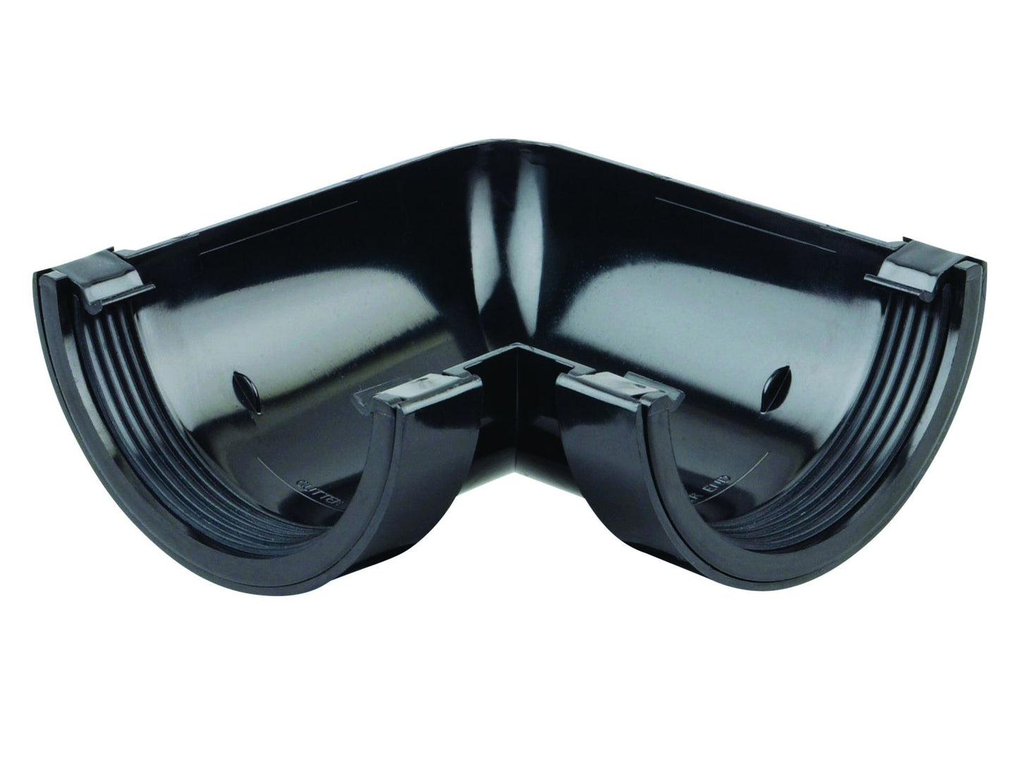 OSMA 0T003 ROUND PVCU GUTTER ANGLE 90deg 112mm 0T003B BLACK
