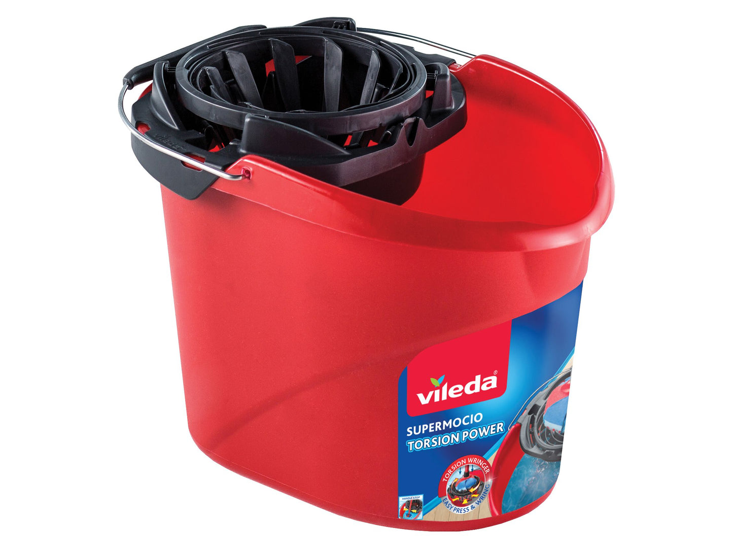 VILEDA VIL152391 SUPERMOCIO MOP RED BUCKET & TORSION WRINGER