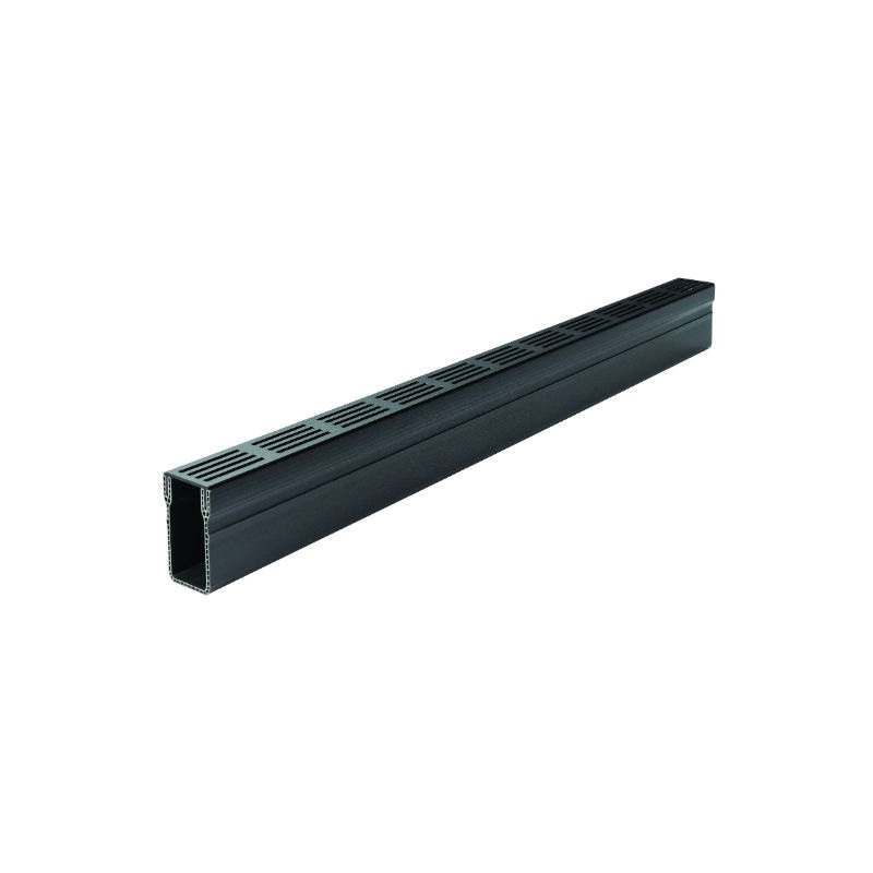 ACO THRESHOLD A15 DRAIN 1000 x 61 x 100mm BLACK ALUMINIUM GRATING 19005