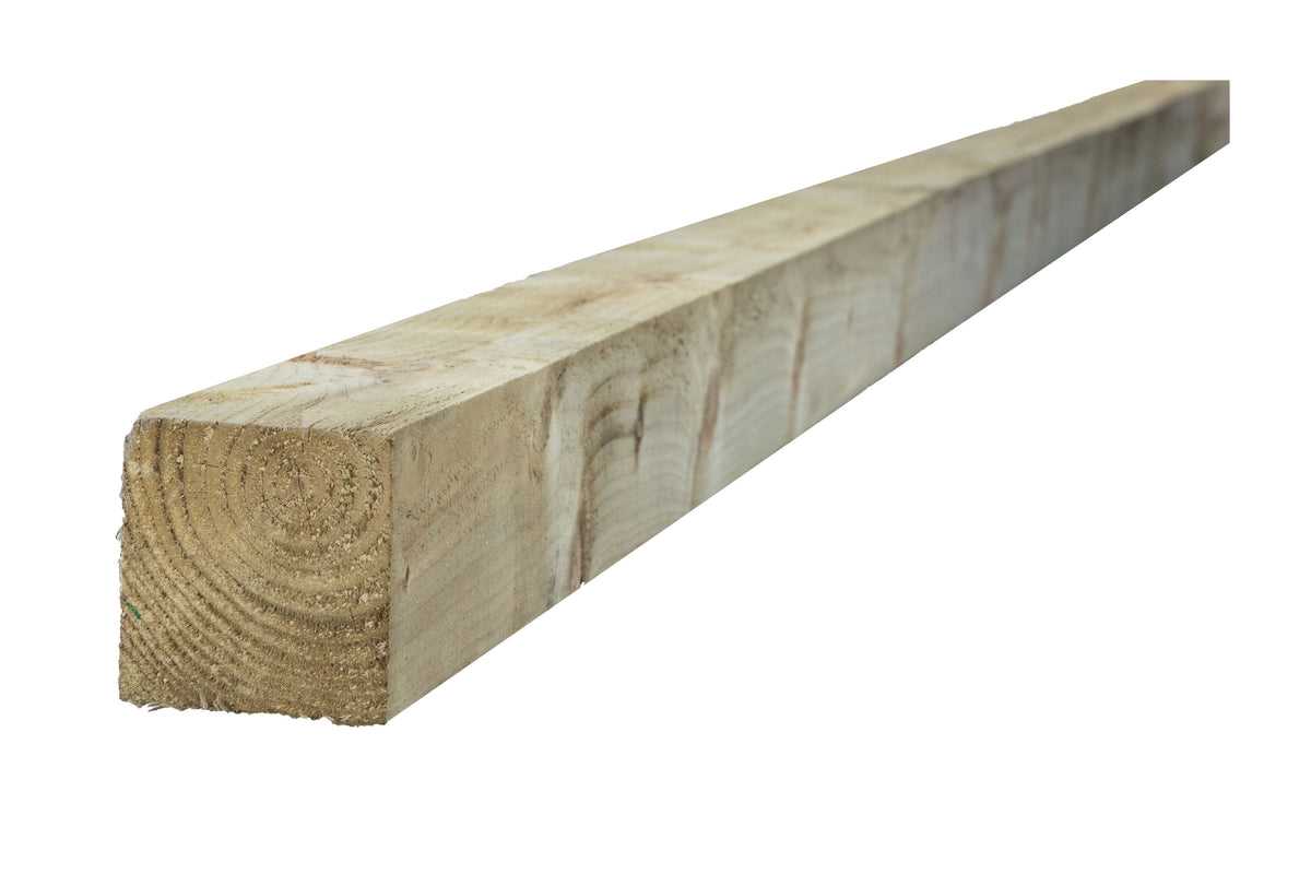 BSW 100 x 100mm x 2.4m SAWN UC3 GREEN TREATED TIMBER UNSEASONED FSC