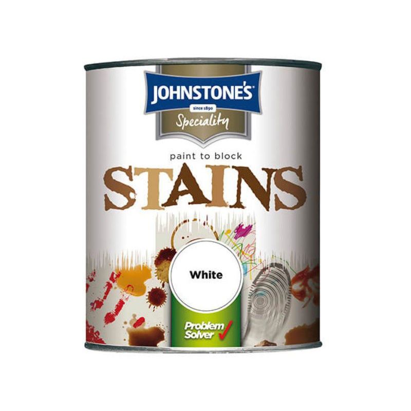 JOHNSTONES STAIN BLOCK PAINT WHITE 750ml 307957