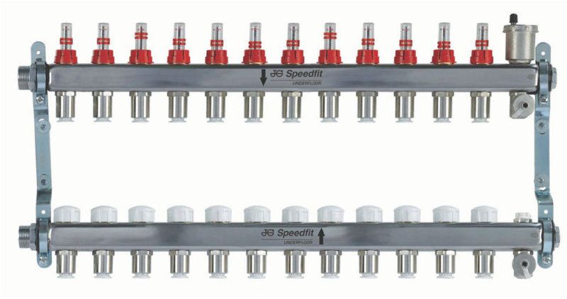 SPEEDFIT UNDERFLOOR 12 ZONE MANIFOLD STAINLESS STEEL JGUFHMAN12/4