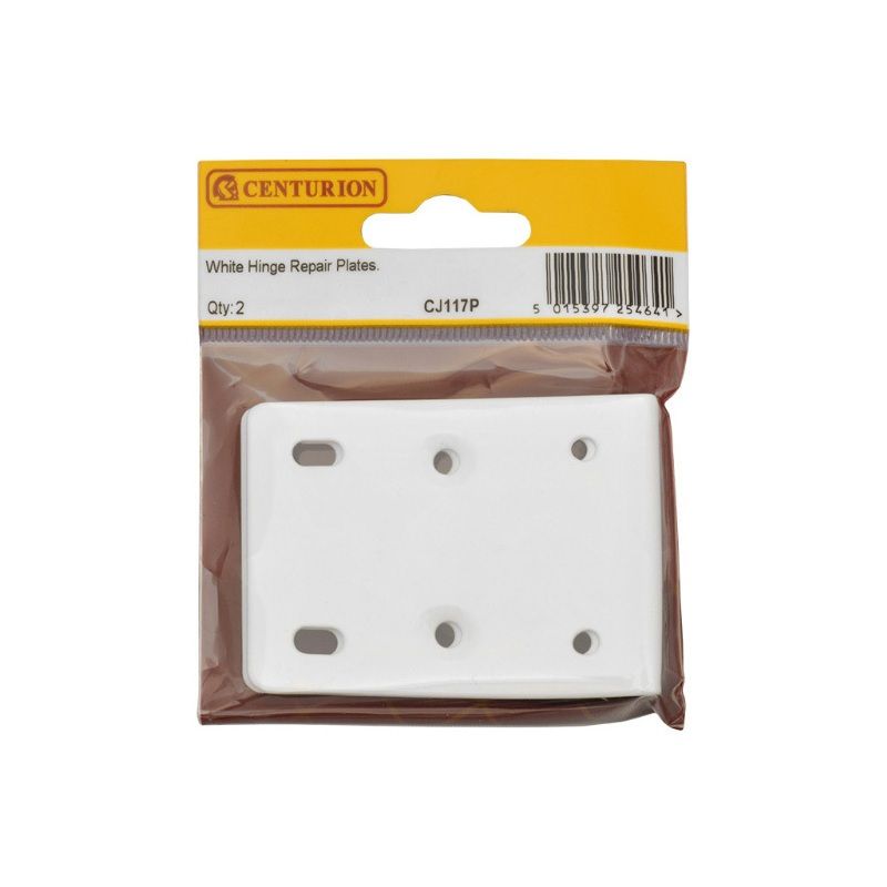 CENTURION CJ117P WHITE HINGE REPAIR PLATE 75 x 10 x 55mm